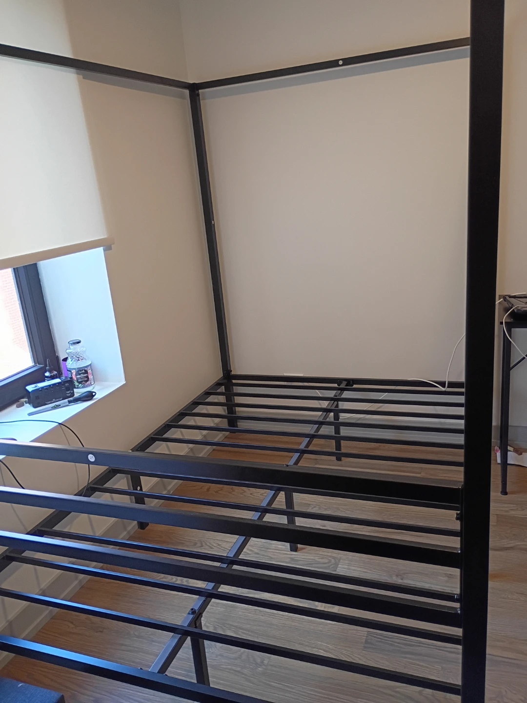 Black Metal Canopy Bed Frame - photo 2