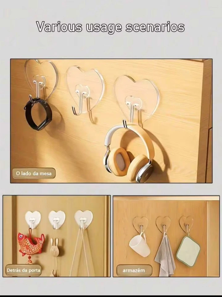 Heart-Shaped Adhesive Hooks (Set of 5) - photo 4