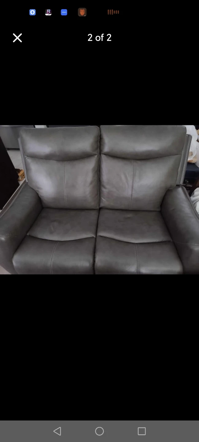 Leather 2 seat electronic recliner