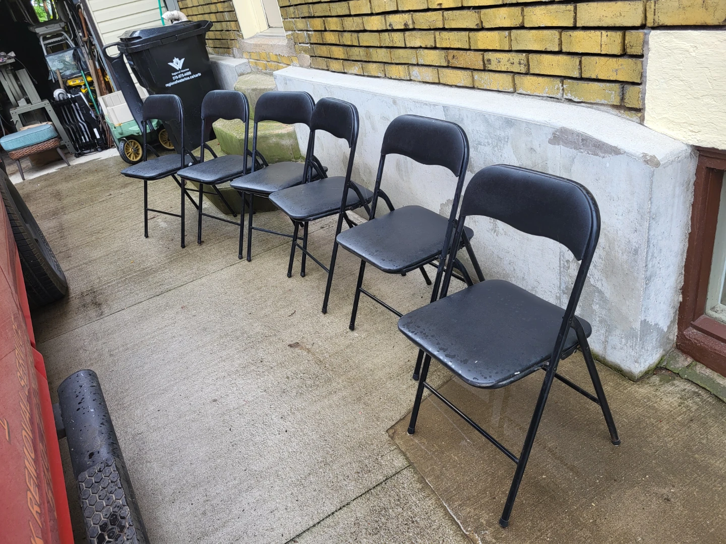 Set of 6 Black Folding Chairs