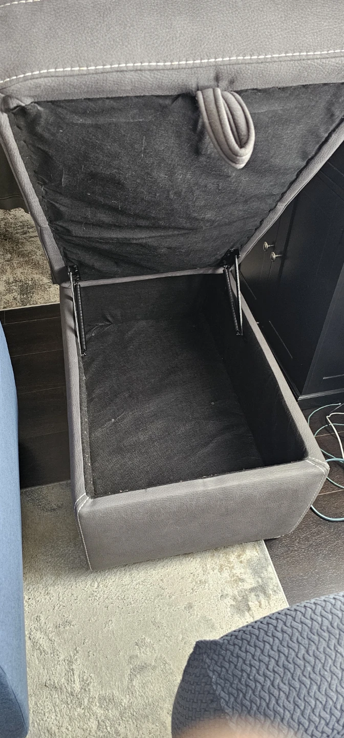 Grey Storage Ottoman - photo 2