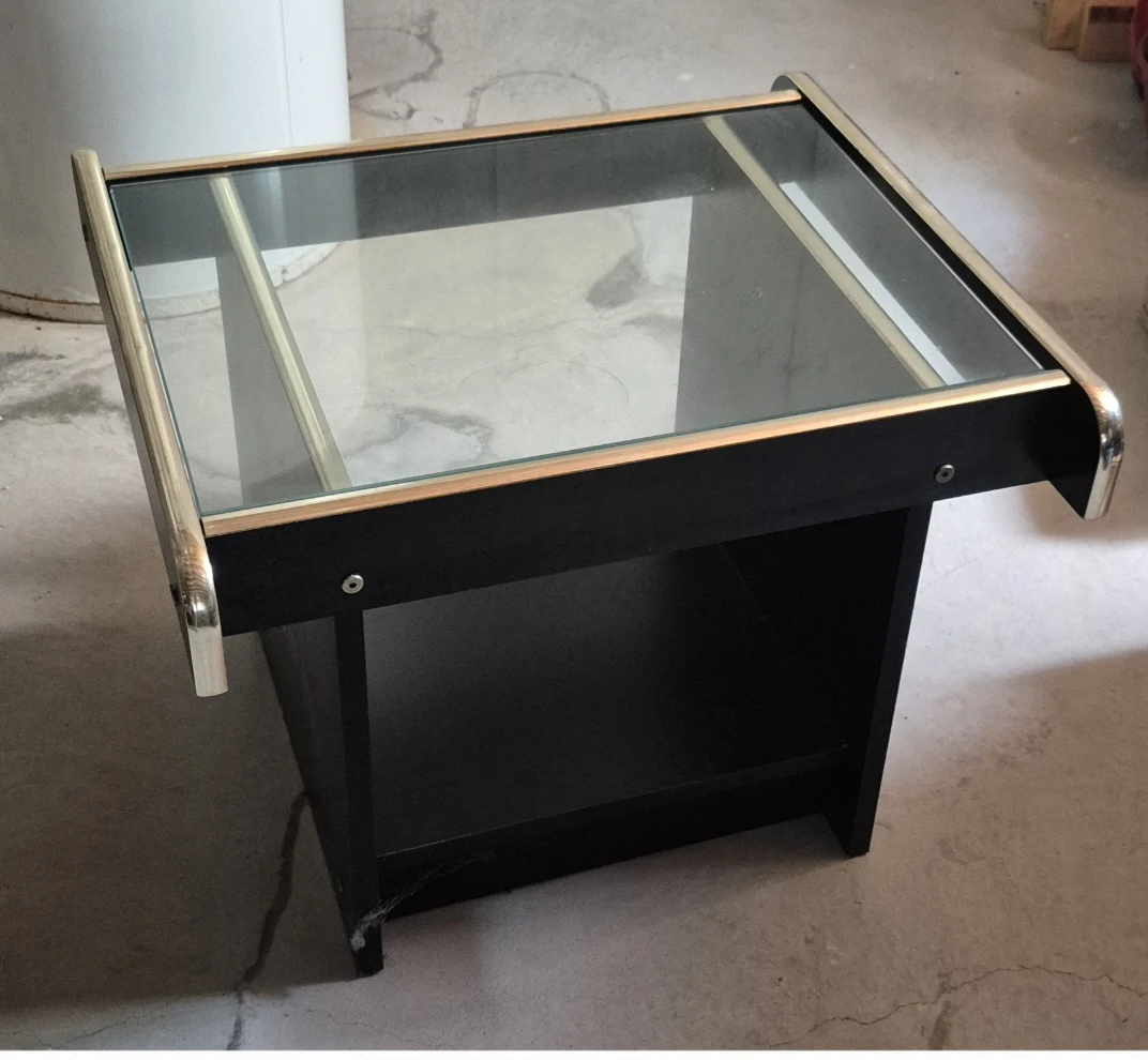 Black End Table with Glass Top - photo 4