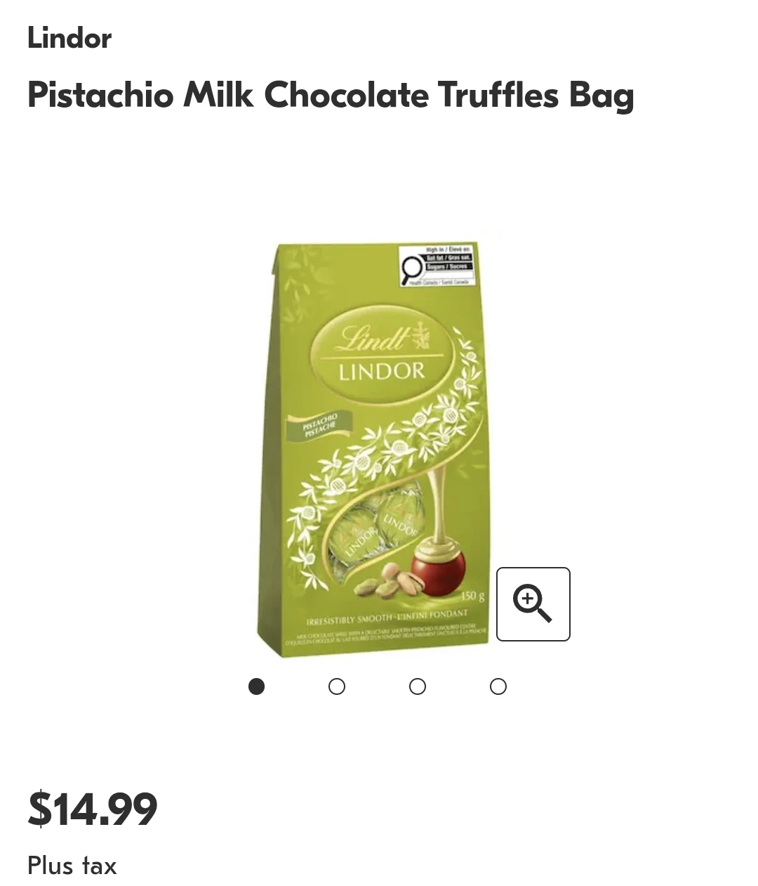 Lindt Lindor Pistachio Milk Chocolate Truffles Bag