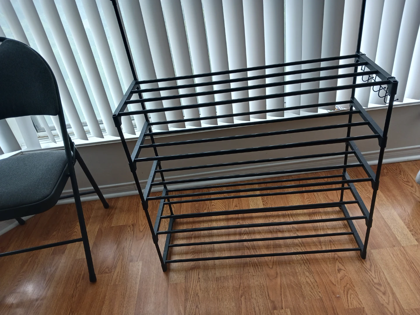 Black 4-tier shoe rack - photo 2