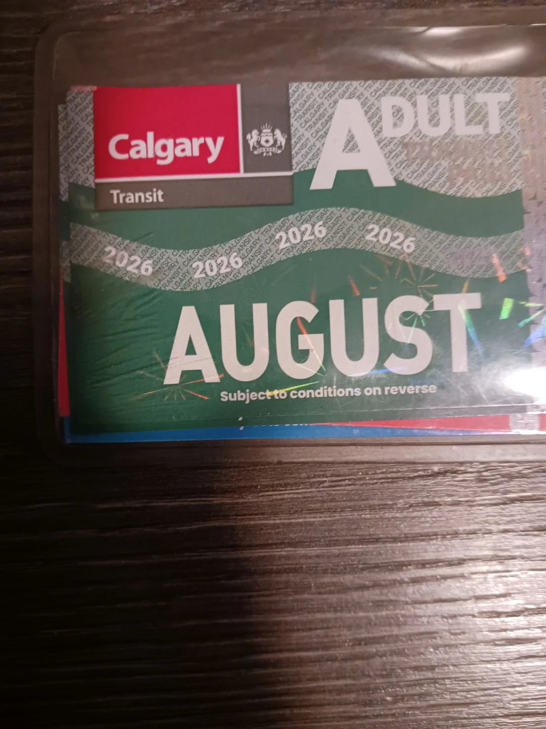 Calgary Transit Adult Pass - August 2026
