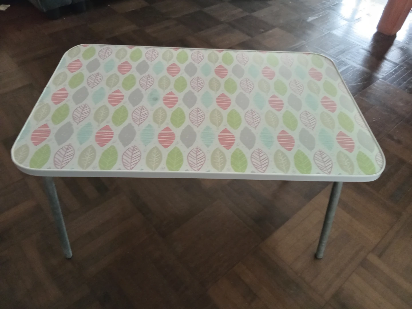Small Folding Table with Leaf Pattern