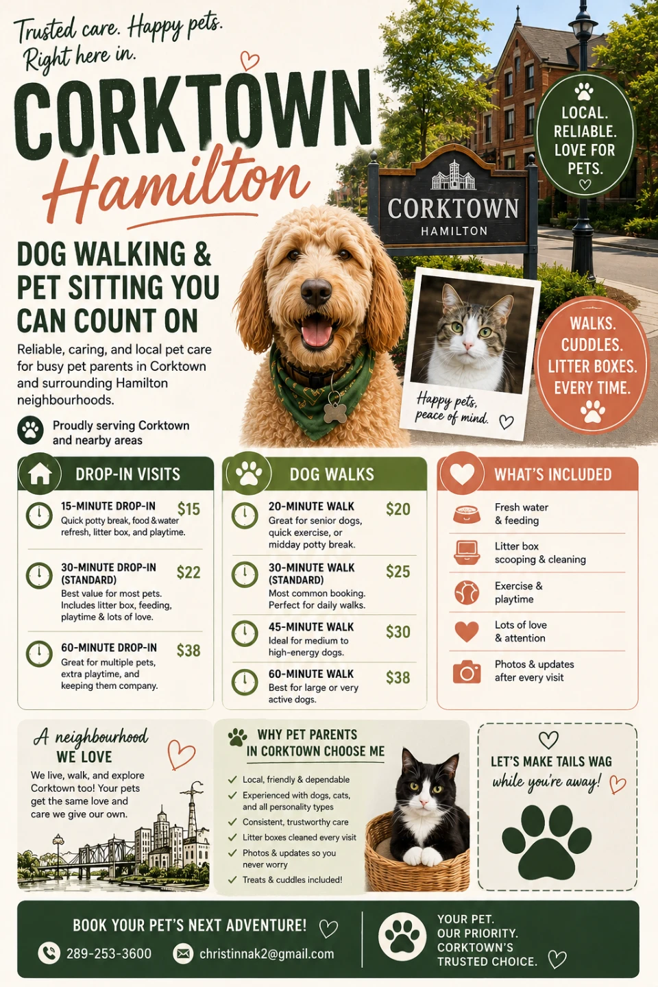Dog Walking & Pet Sitting in Corktown, Hamilton