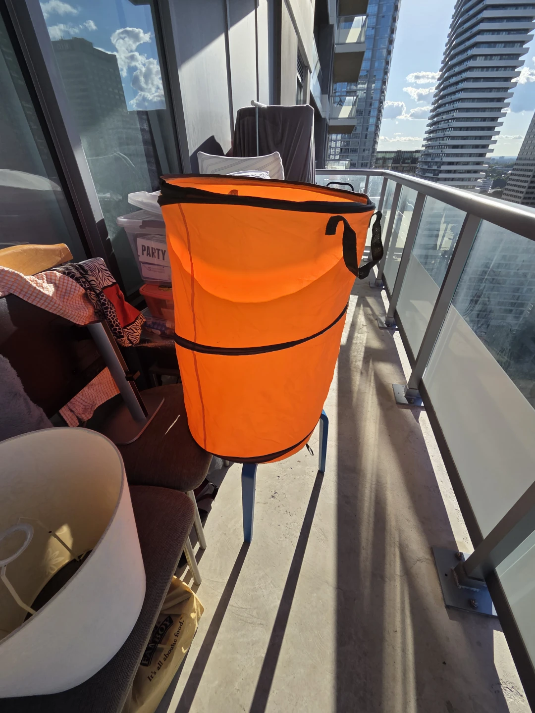 HDX Orange Pop-Up Laundry Hamper