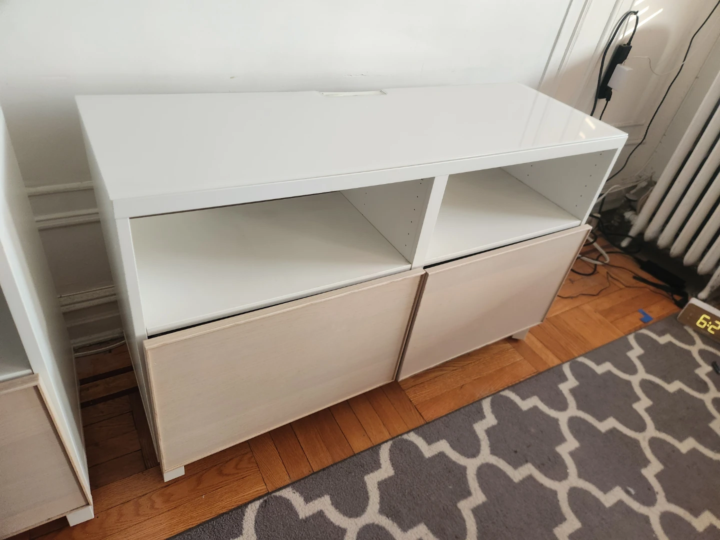 Ikea Besta Media Console, in white and "oak" - photo 3