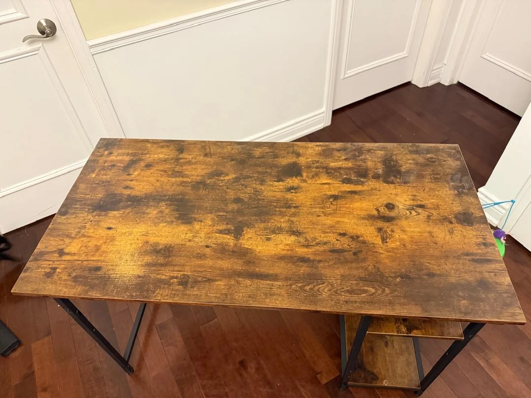 Rustic Wood Desk with Shelves - photo 3