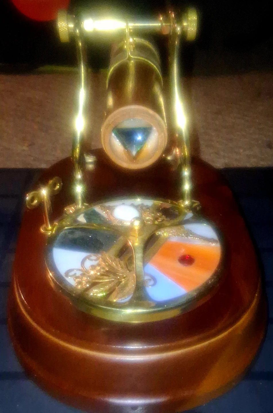 Decorative Kaleidoscope music Box with Stained Glass Base+Gems - photo 5