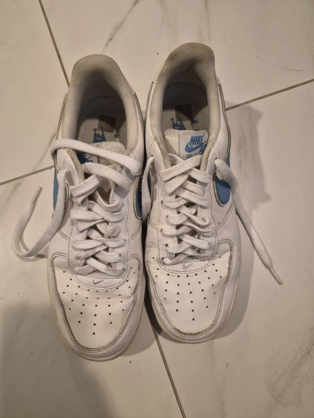 Nike Air Force 1 White/Blue Sneakers - photo 2