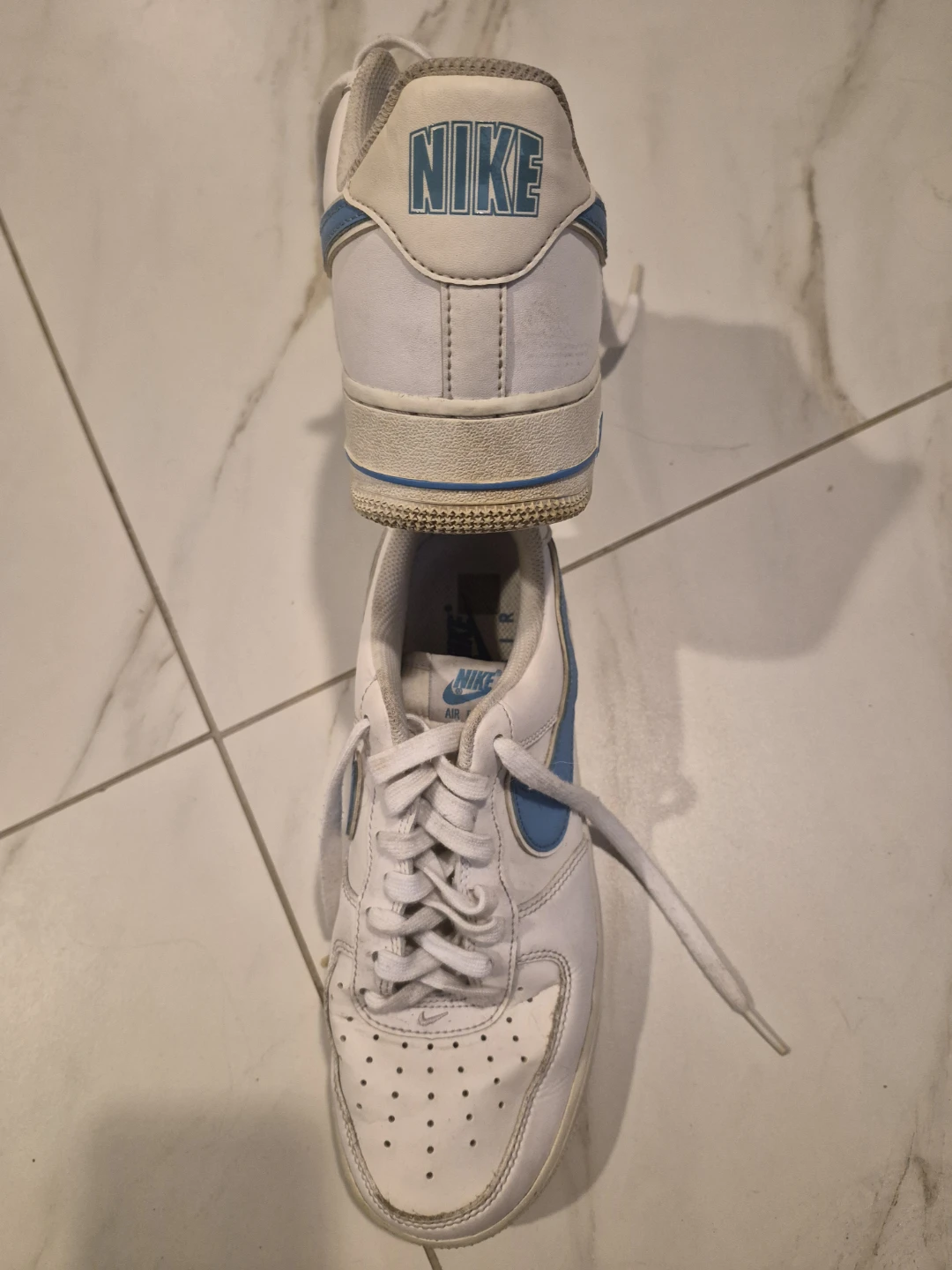 Nike Air Force 1 White/Blue Sneakers - photo 3
