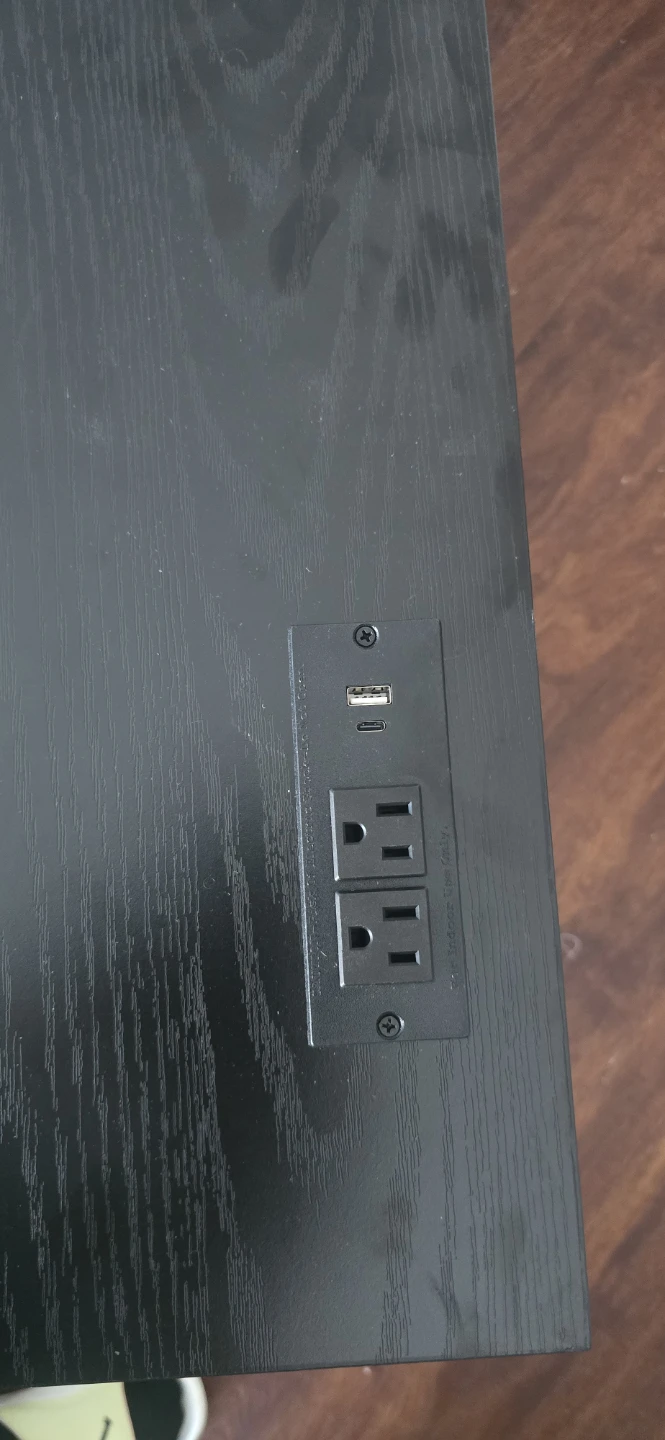 Black Console Table with Built-in Power Outlet - photo 4