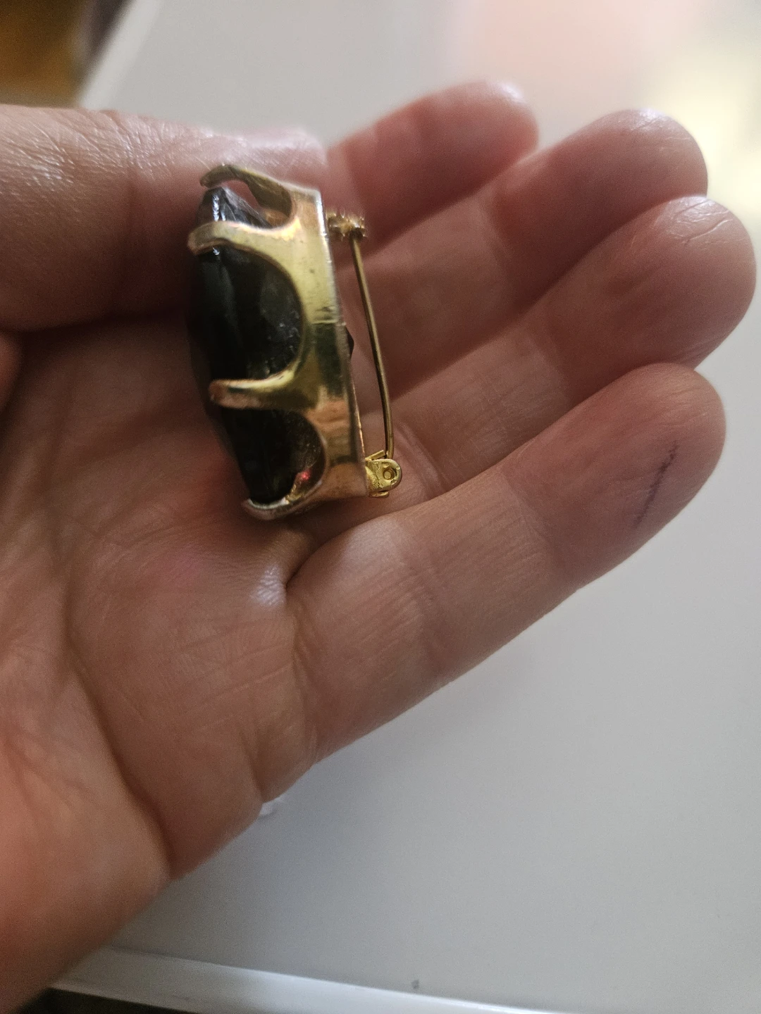 Vintage Mid-century 1950-60s Purple Gemstone Brooch Pin - photo 2