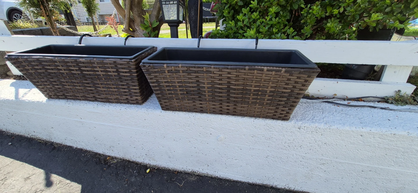 Set of 2 Wicker-Look Planter Boxes - photo 3