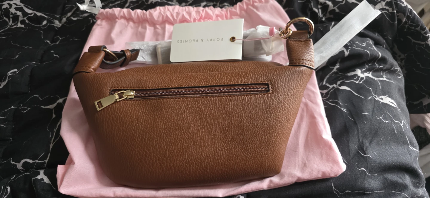 Poppy & Peonies Brown Leather Fanny Pack - photo 2