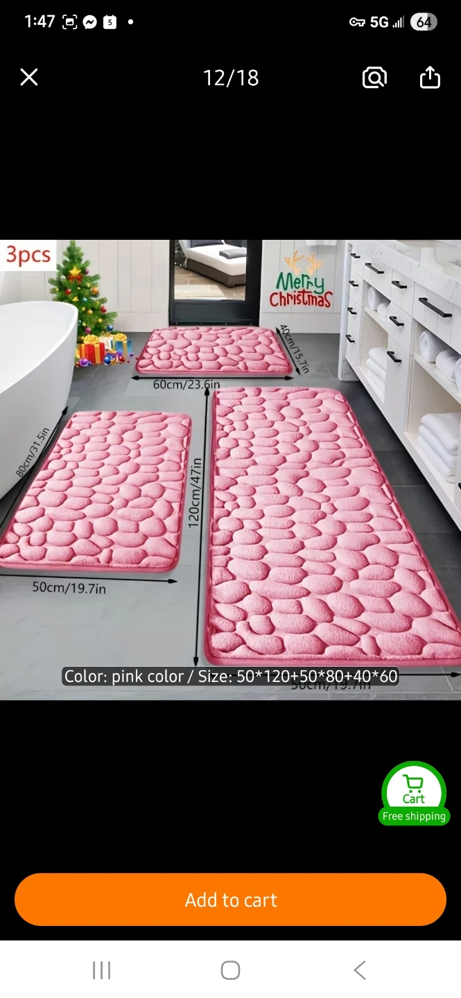 NEW 3-Piece Rectangular Bath Mat Set 🚿 - photo 3
