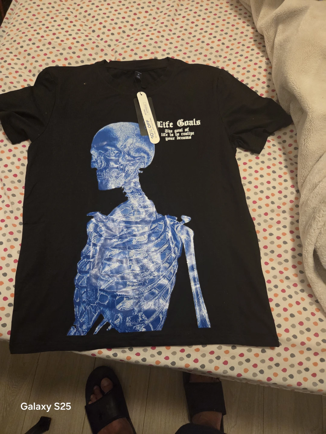 Romwe Black Skeleton Graphic T-Shirt - photo 2