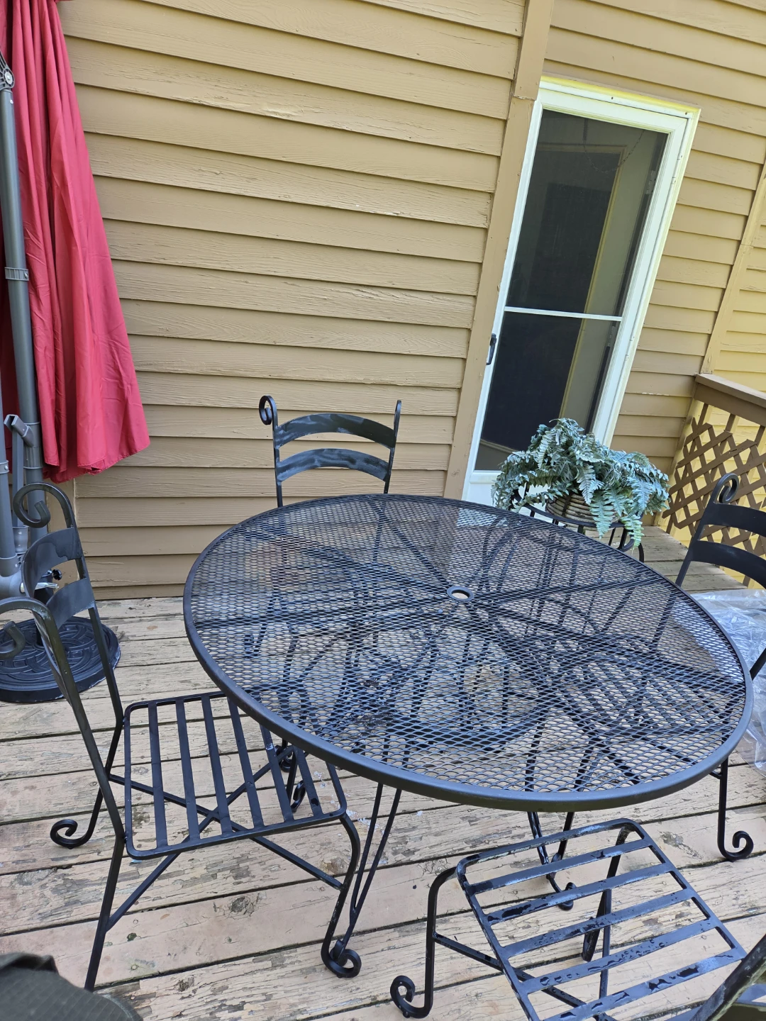 Wrought Iron Patio Table and Chairs Set