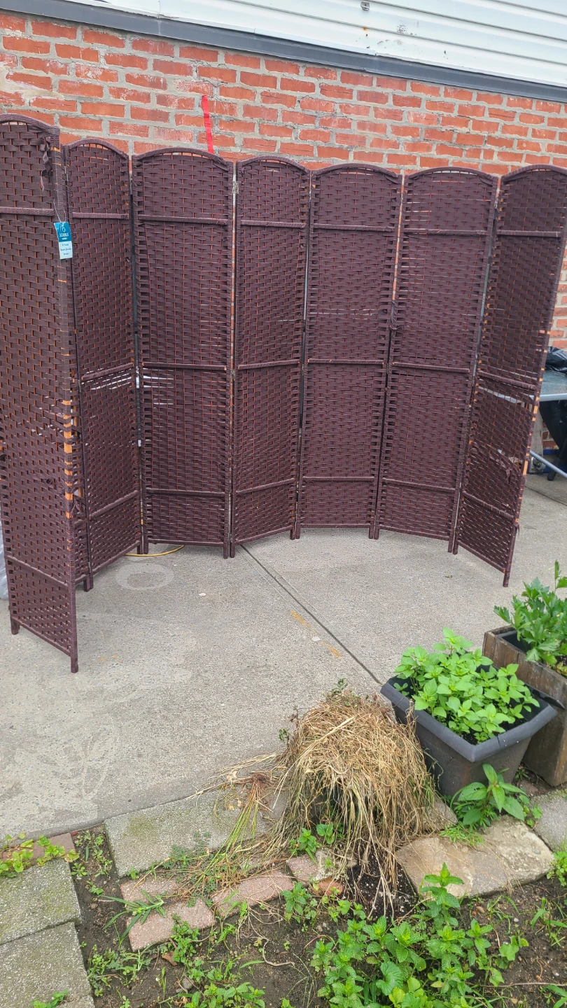 8 Panel Wicker Room Divider Screen - photo 5