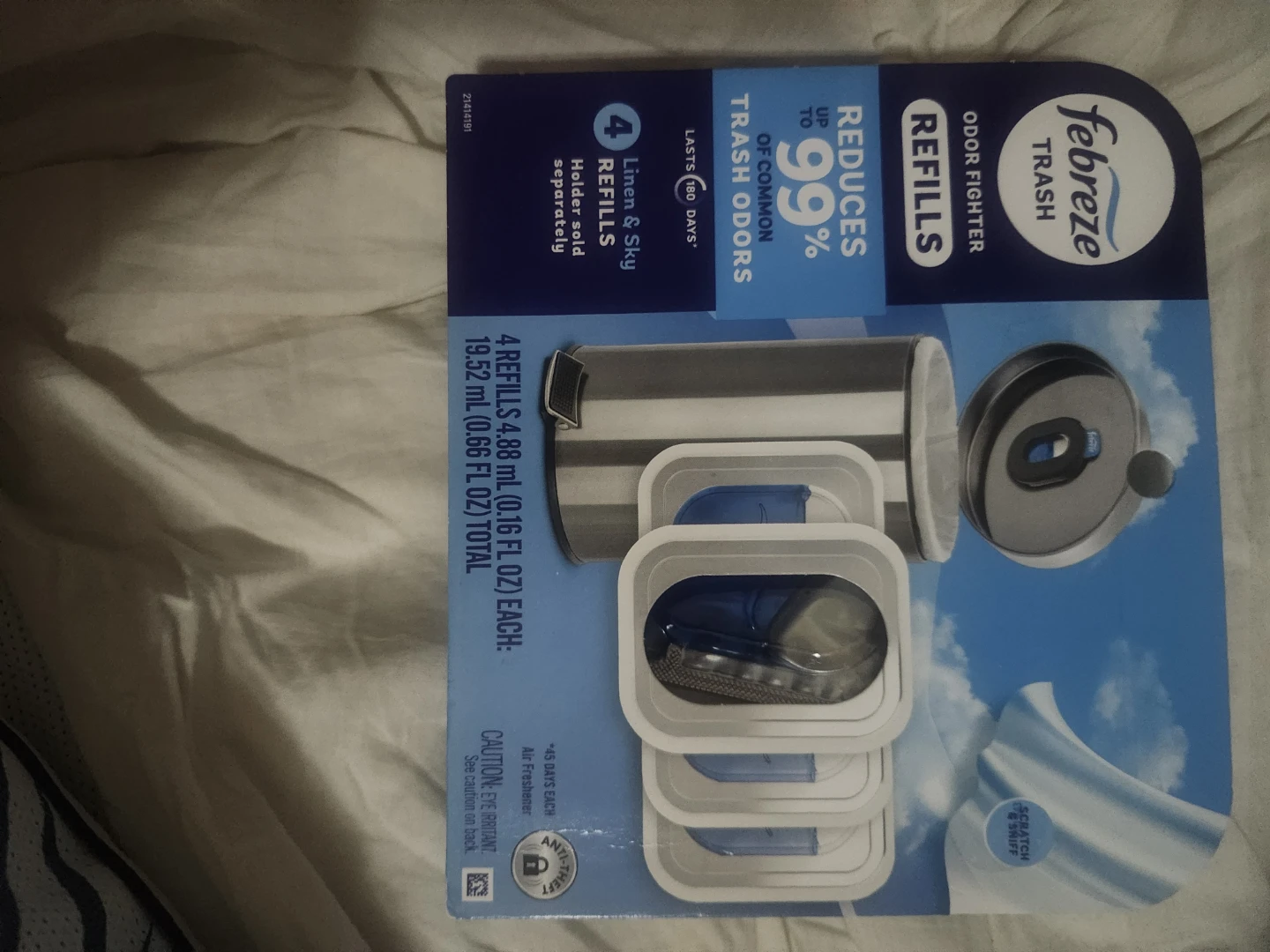 Febreze Trash Odor Fighter Refills, Linen & Sky