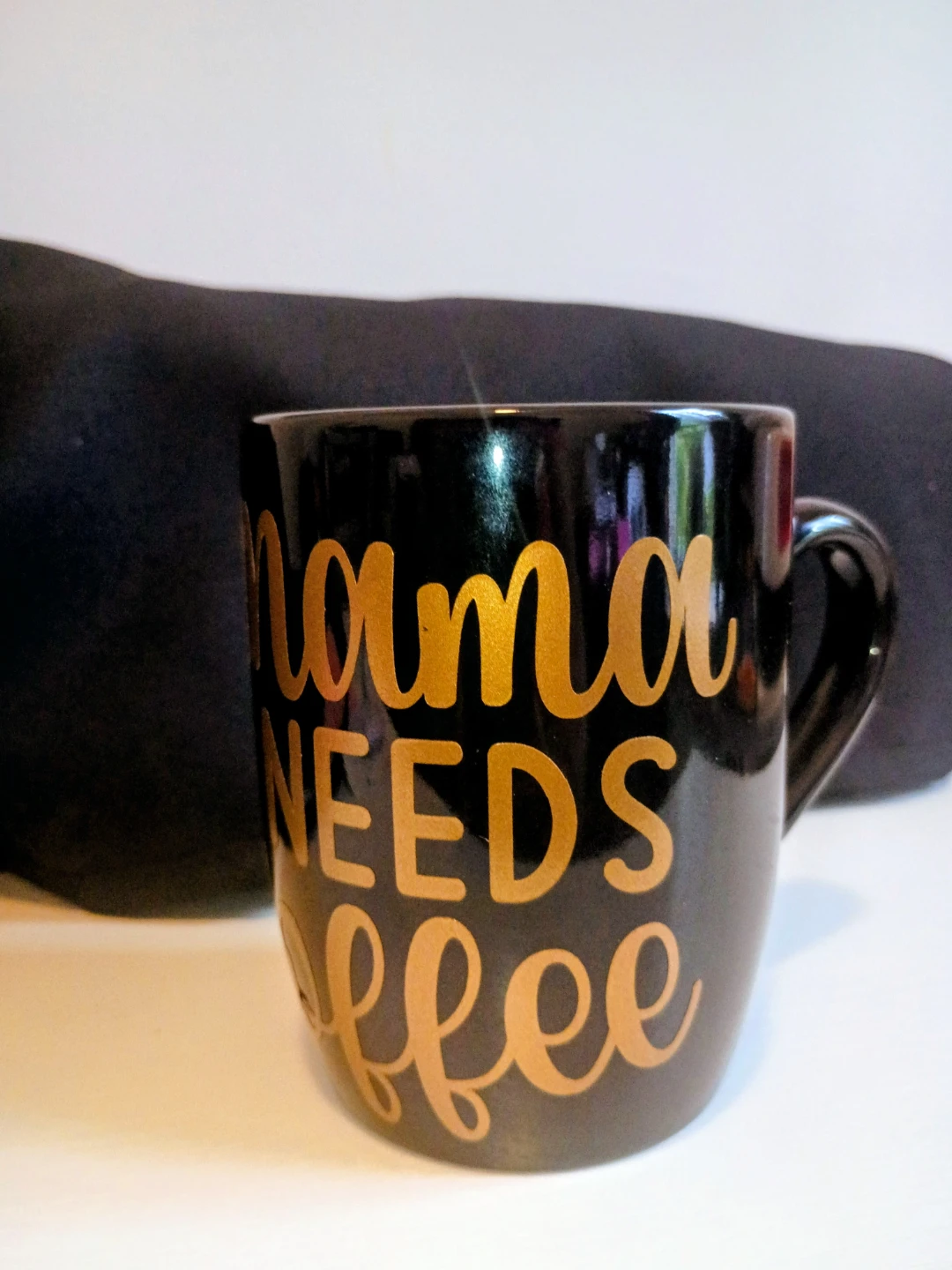 Black "Mama Needs Coffee" Mug