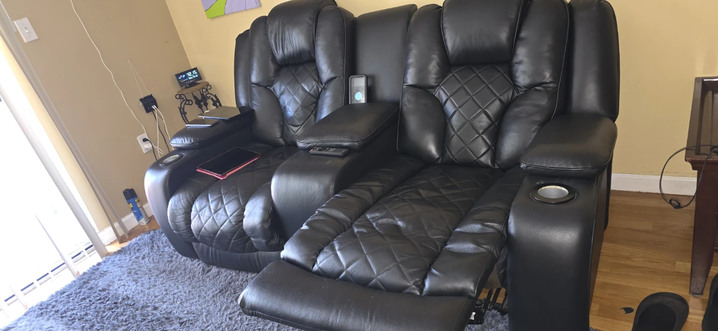 Black Leather Loveseat Recliner