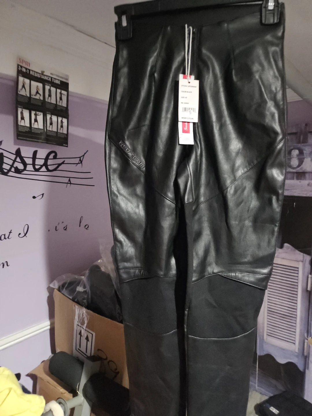 RED "Smoke Rise" Faux Leather Pants