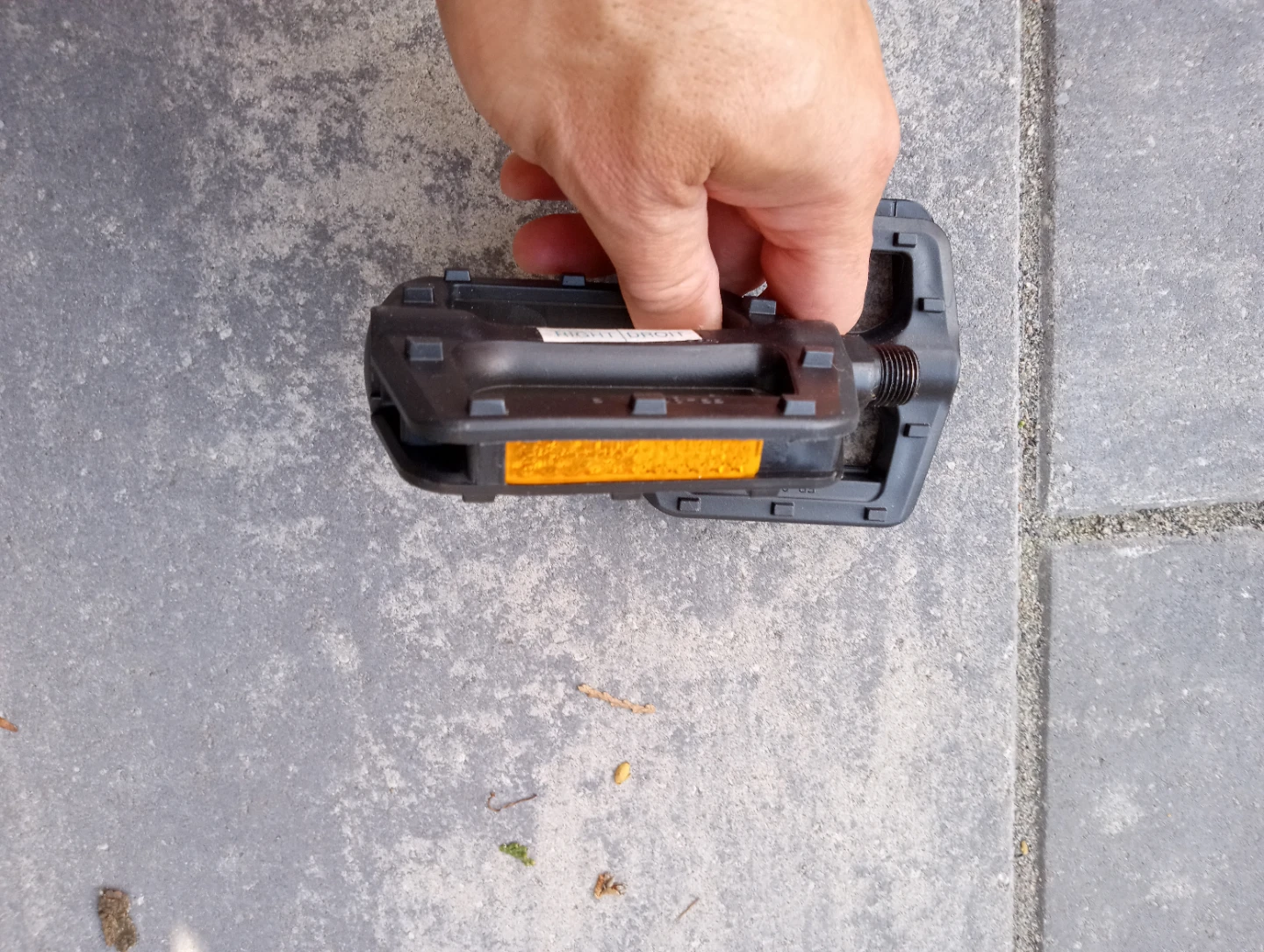 Pair of Black Bicycle Pedals with Reflectors