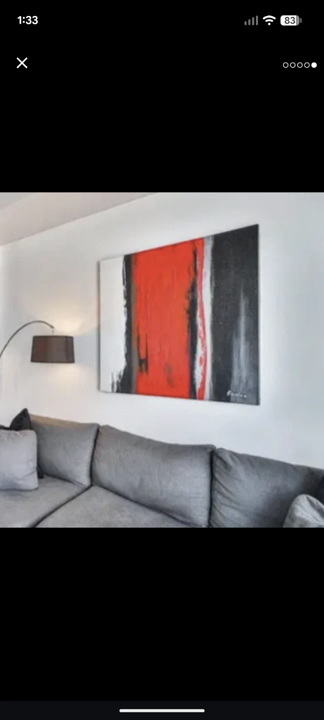 Abstract Painting - Red, Black, White - photo 5