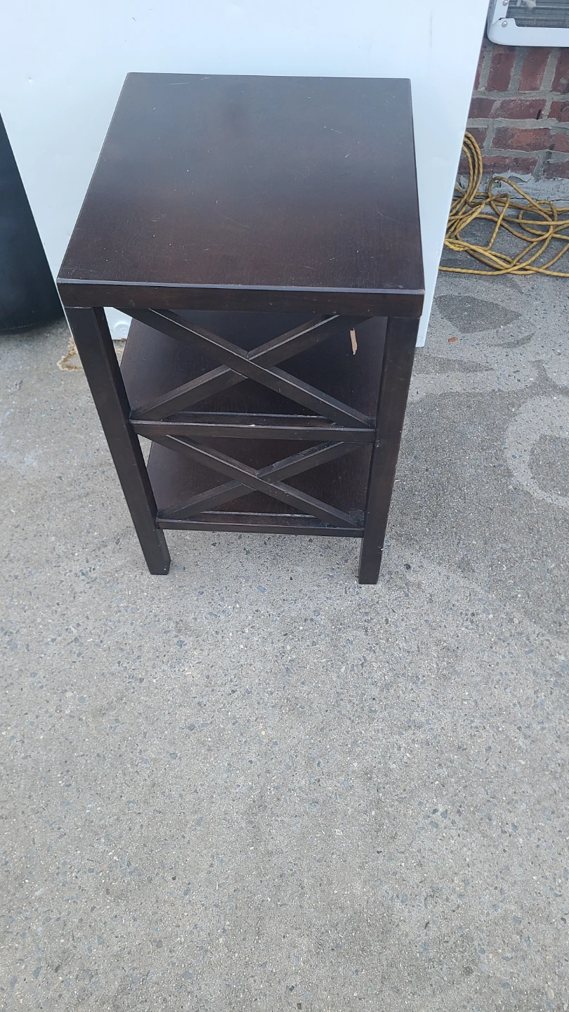 Dark Wood End Table with Shelves - photo 2