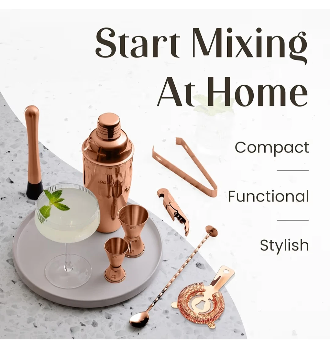 Mixology Craft Copper Cocktail Shaker Set - photo 3