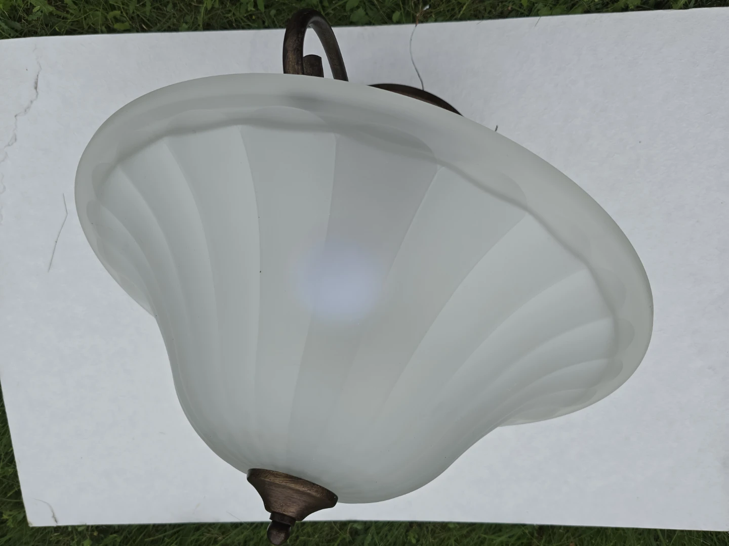 Bronze Flush Mount Ceiling Light with Frosted Glass Shade - photo 3