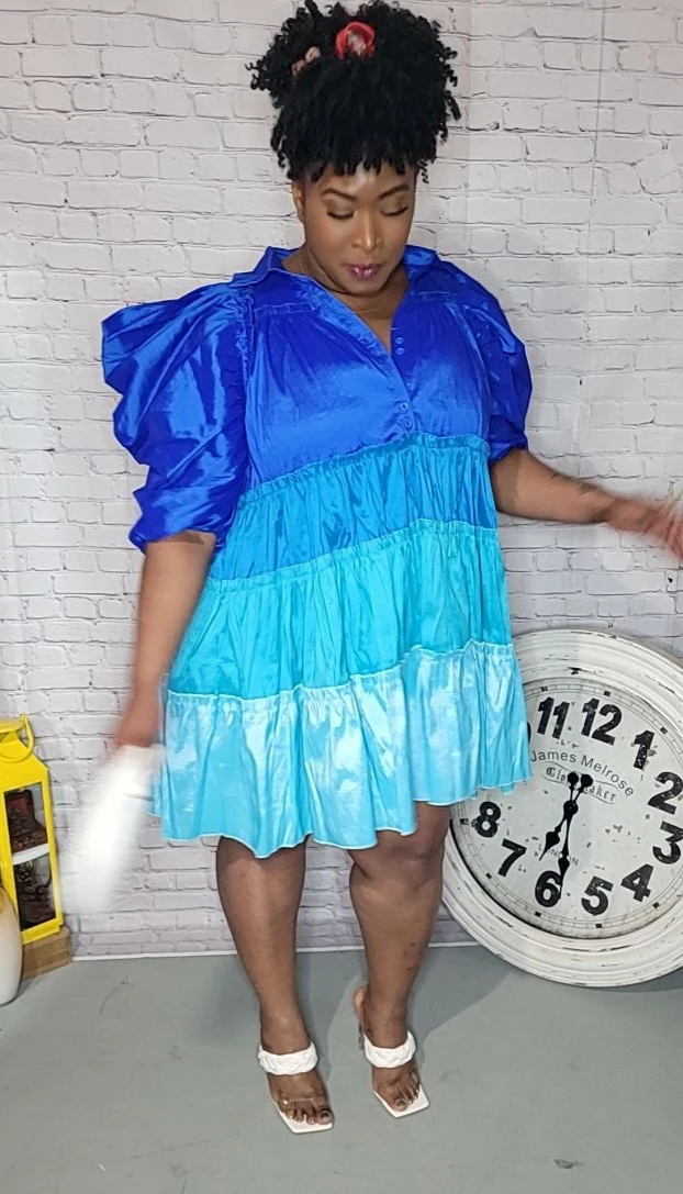 Tiered Puff Sleeve Mini Dress - photo 2