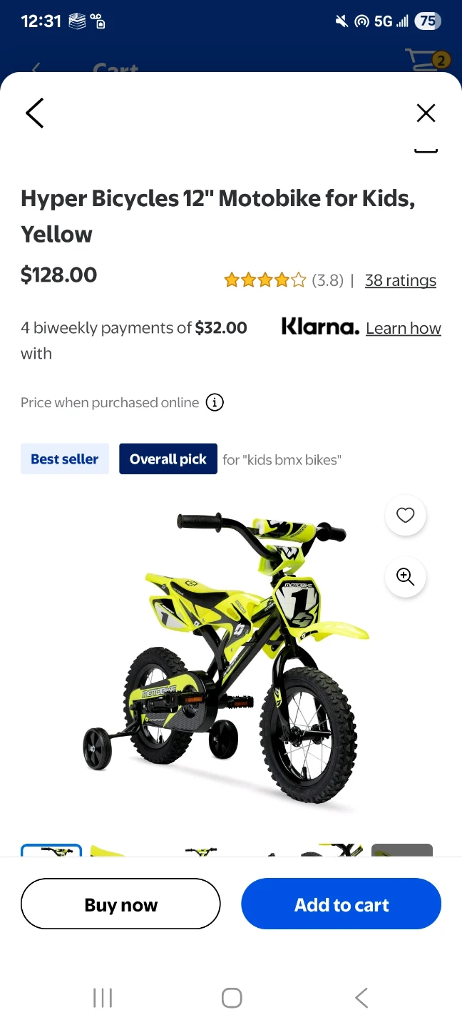 Hyper Bicycles 12" Motobike for Kids, Yellow - photo 4
