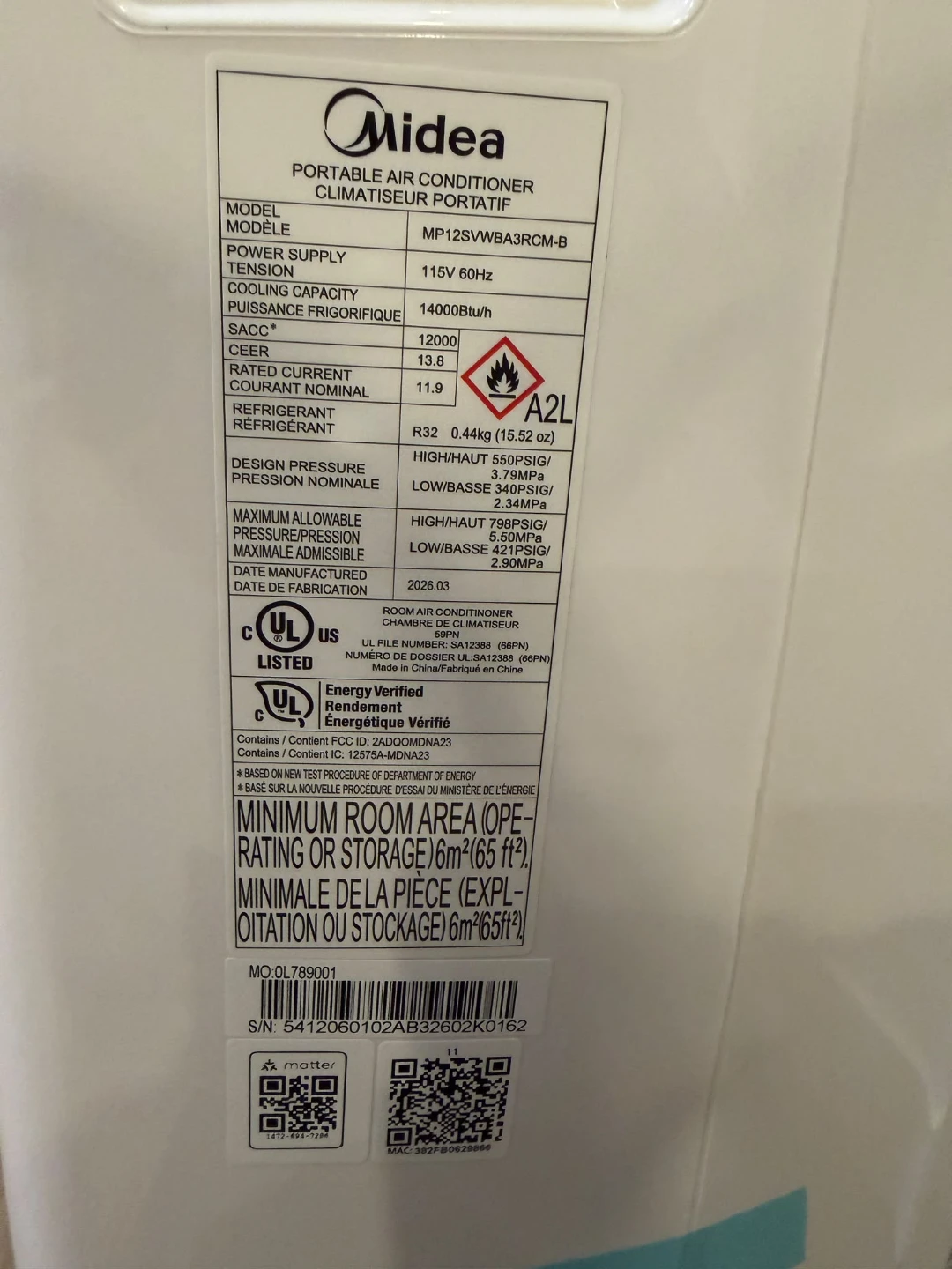 Brand New Midea Duo 14,000 BTU Smart Portable AC (Inverter) - photo 3