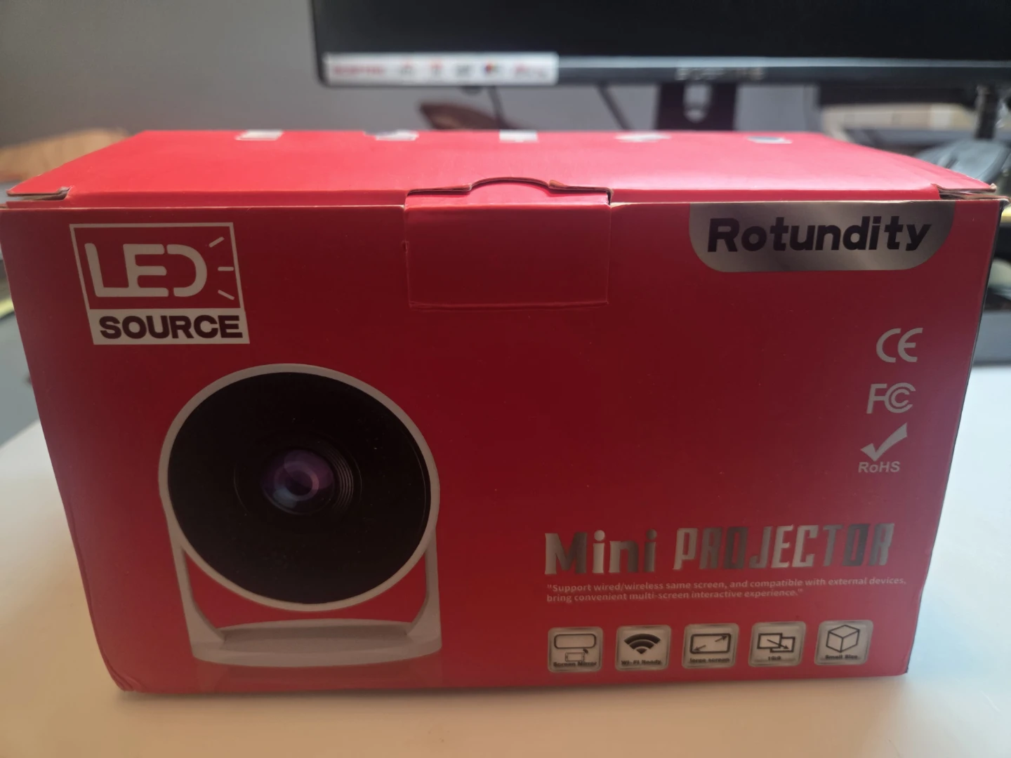 Rotundity Mini LED Projector. Open box never used.