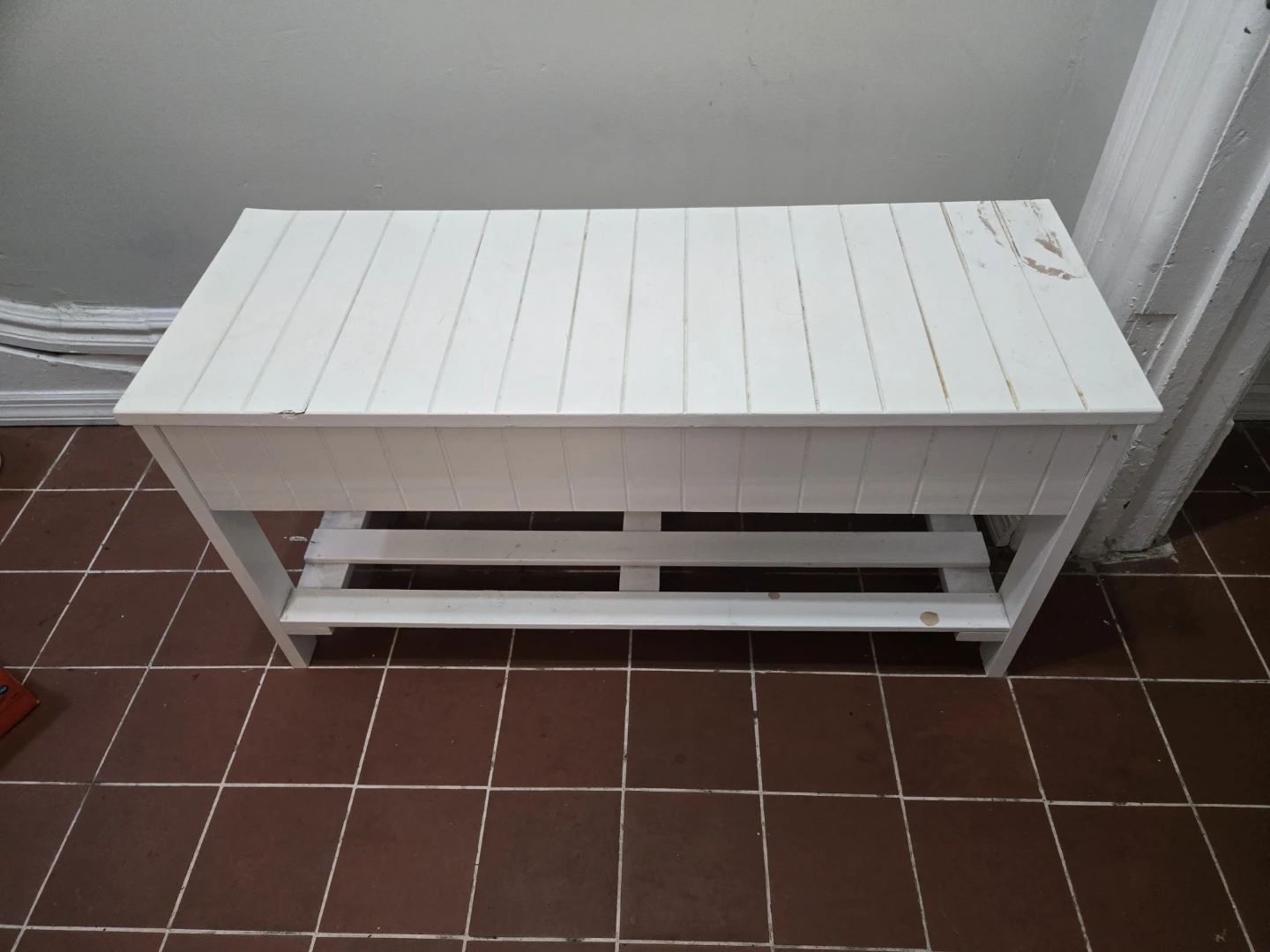 White Storage Bench