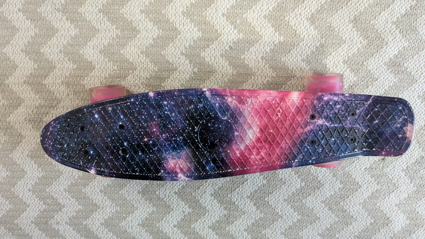 Galaxy Skateboard with Light-Up Wheels