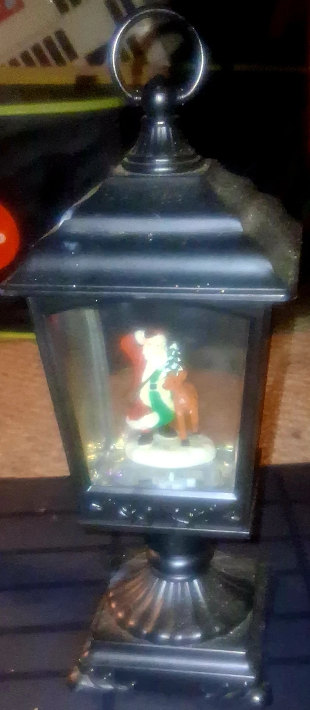 Christmas Snow Globe Lantern that Lights up with Sound