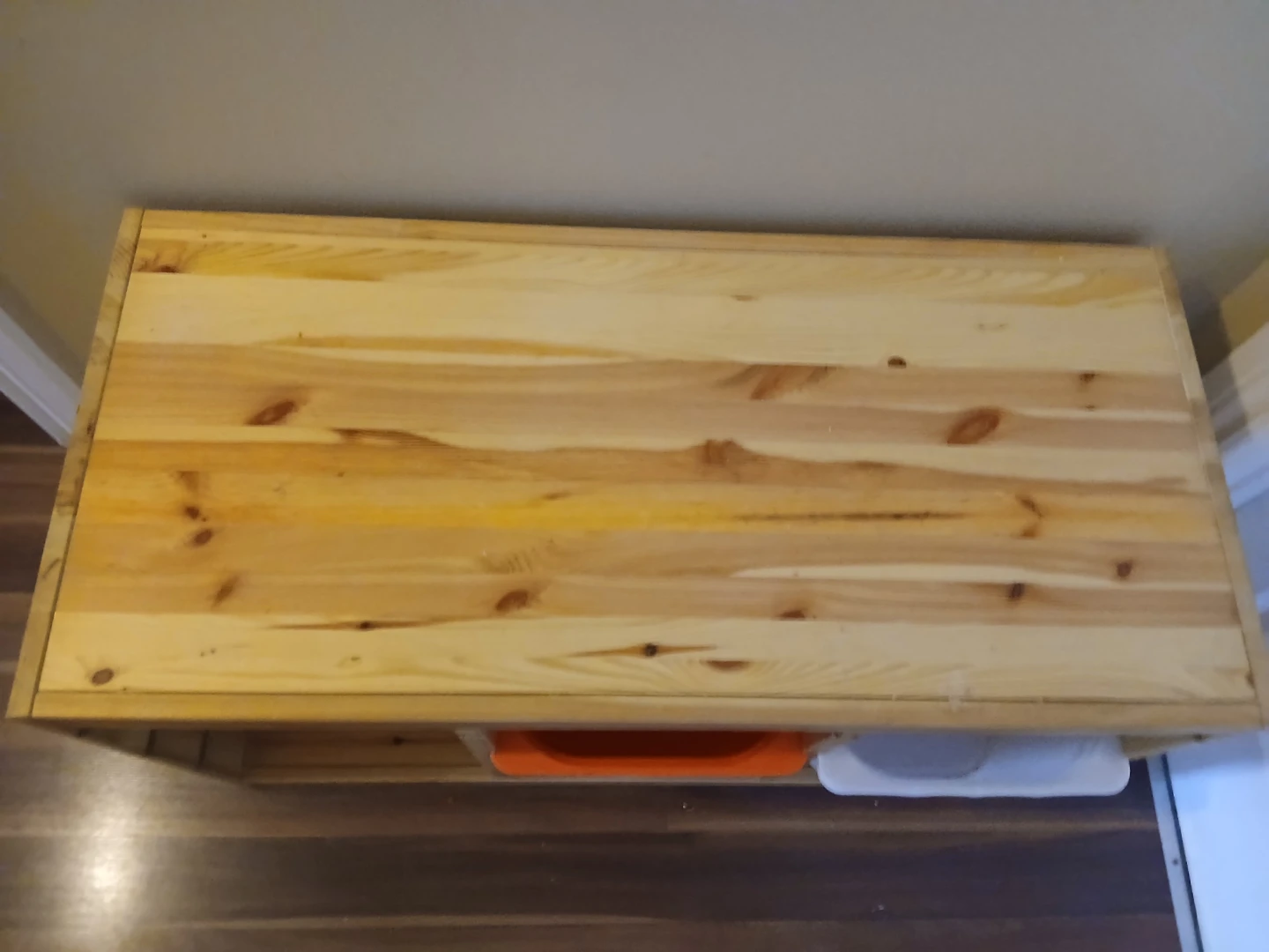Ikea Wooden Storage Shelf with Bins - photo 2