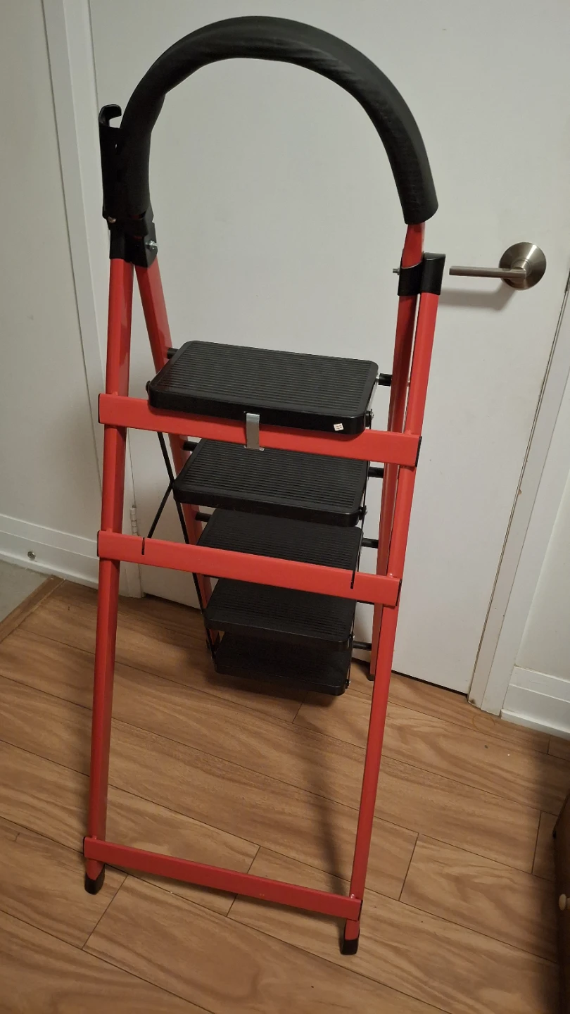 Red 5 Step Folding Ladder with Handle - photo 4
