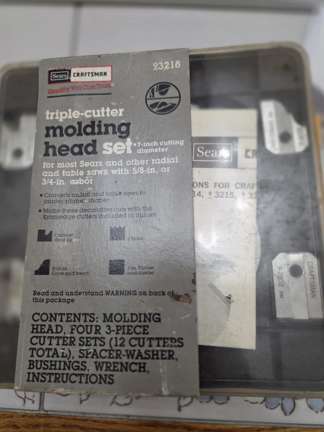 Sears Craftsman Triple-Cutter Molding Head Set
