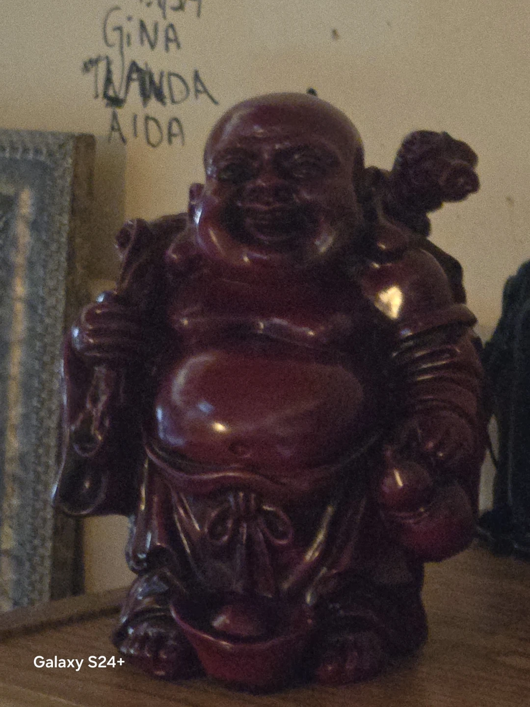 Red Laughing Buddha Statue - photo 2