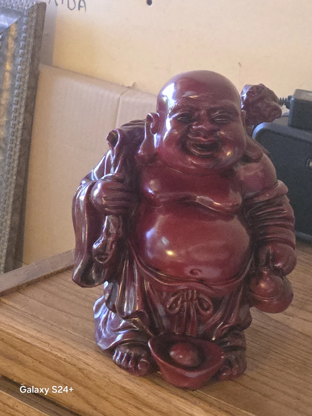 Red Laughing Buddha Statue - photo 5