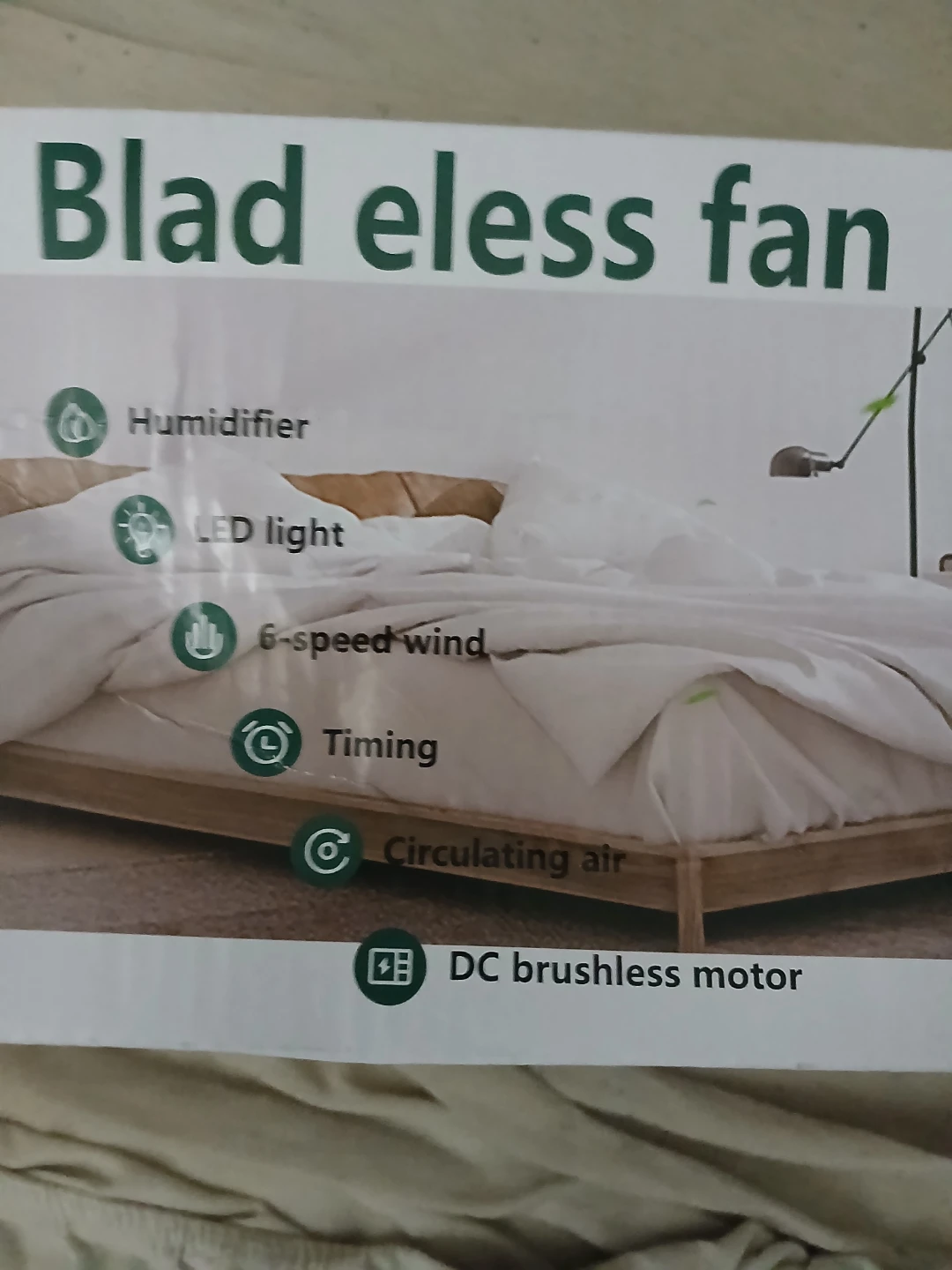 Bladeless Fan With Humidifier & LED Light - photo 2