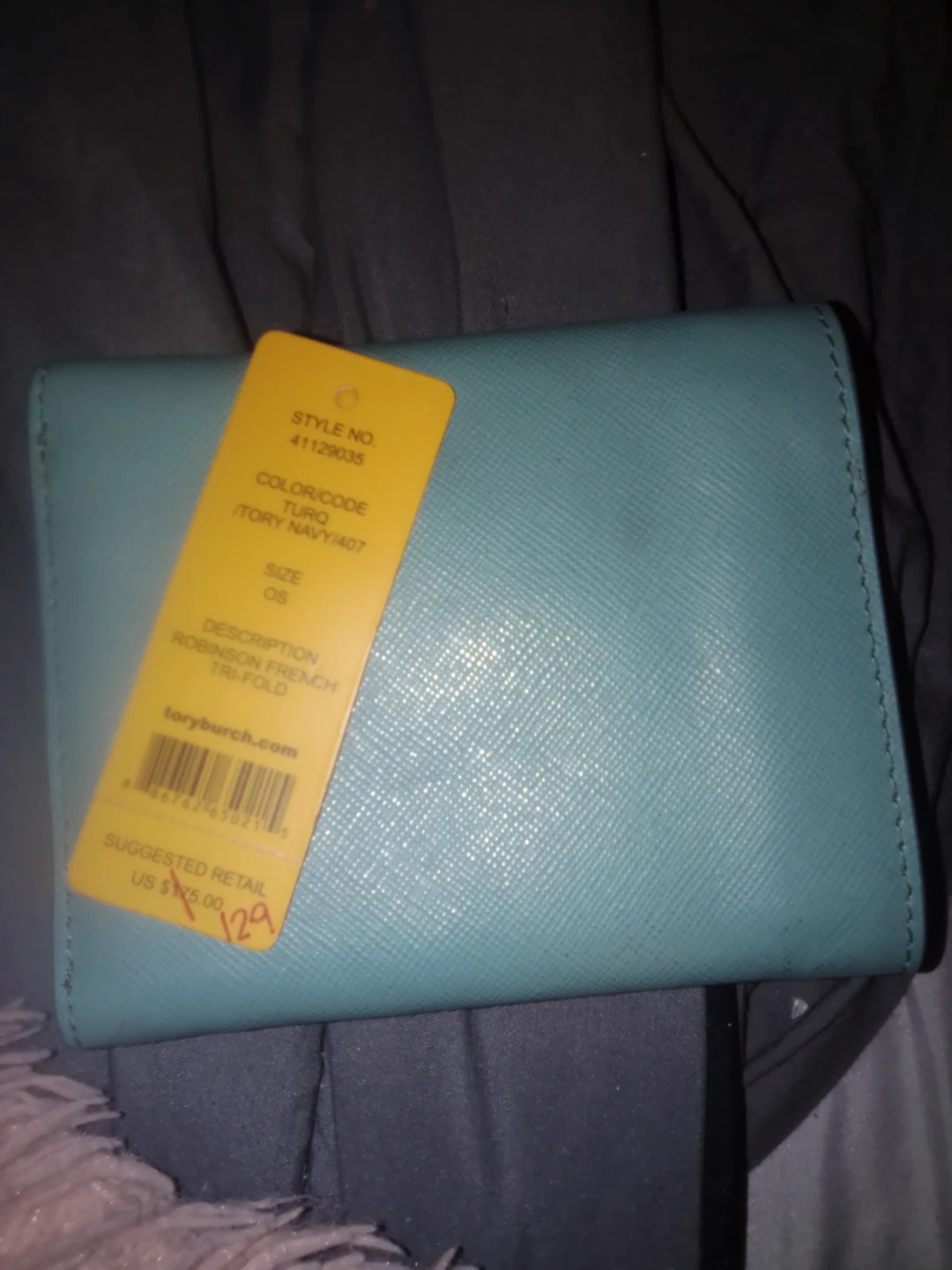 Tory Burch Robinson French Tri-Fold Wallet - Turq - photo 3