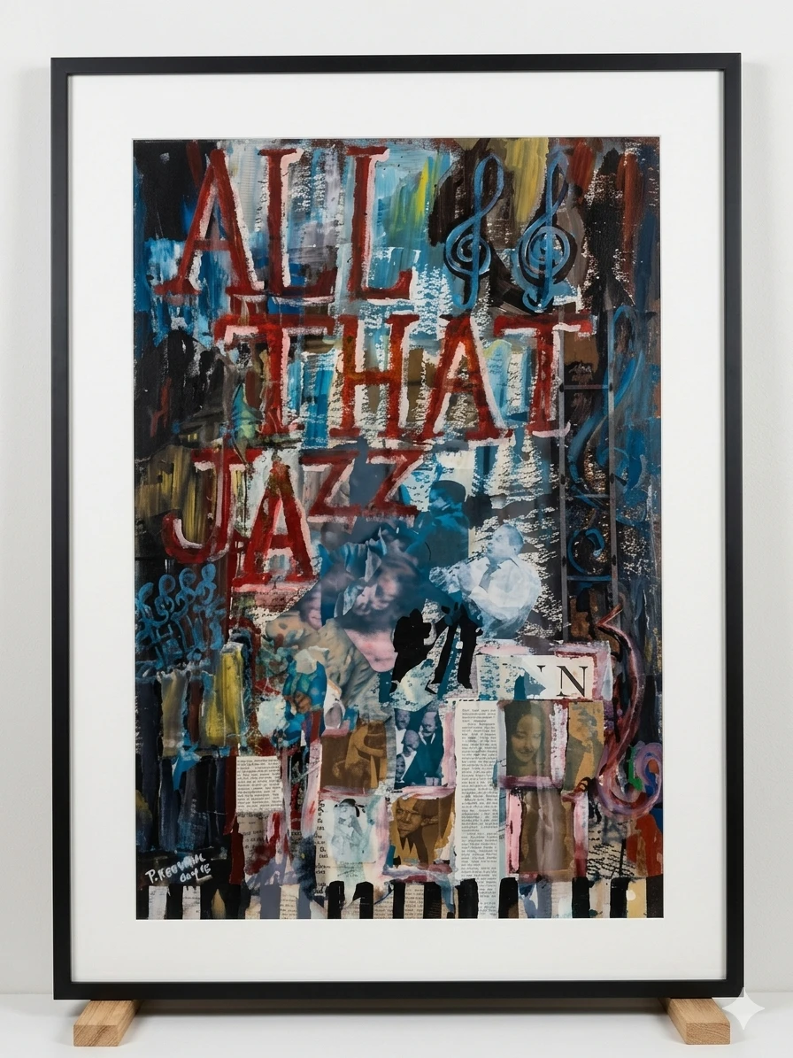 Keo Kosal "All That Jazz" Mixed Media Painting 26"x38"