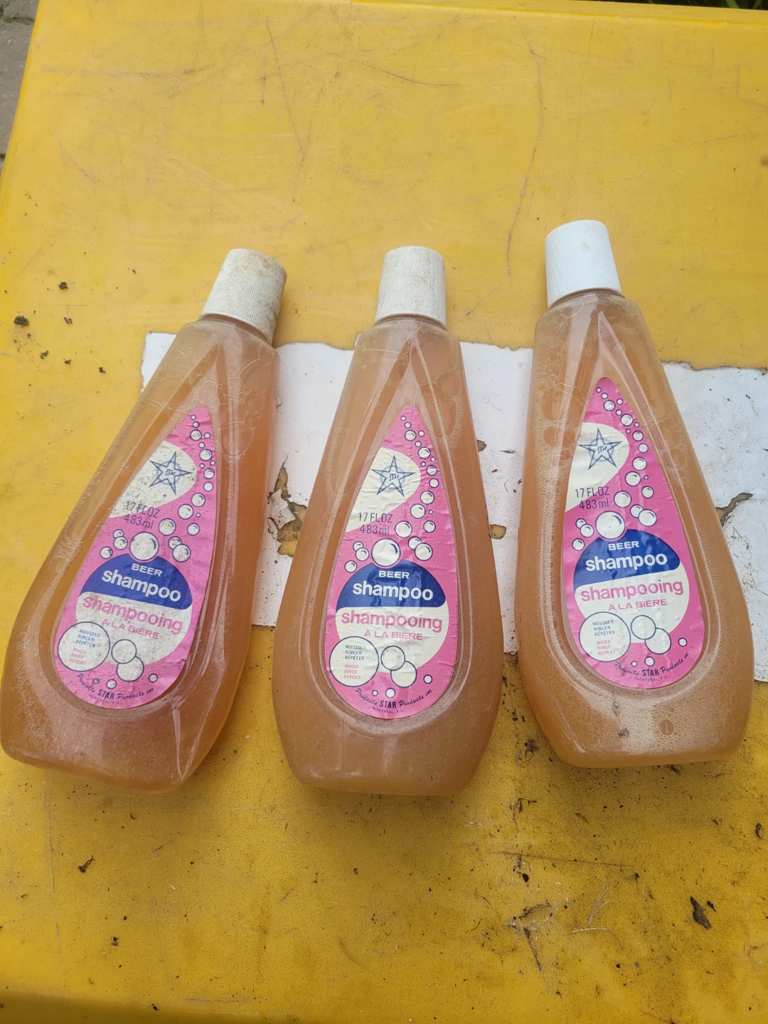 Lot of 3 New bottle of Vintage Star Products Beer Shampoo